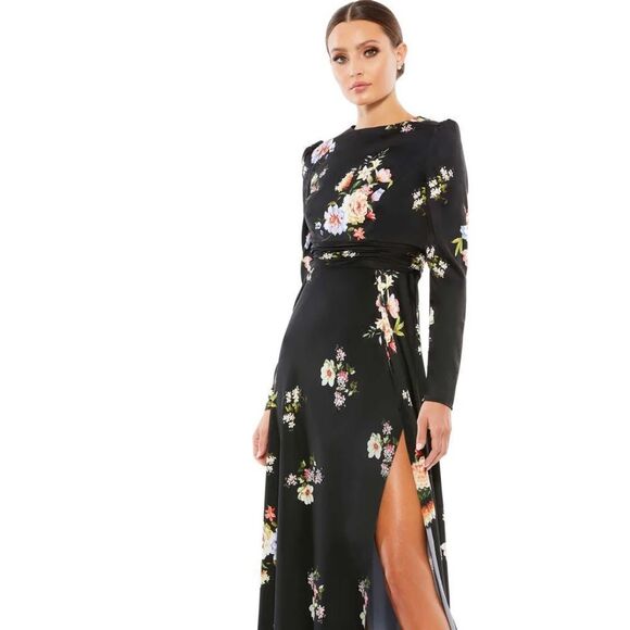 leena for Mac Duggal Faux Wrap Floral Gown Size 6 NWT - Picture 3 of 8